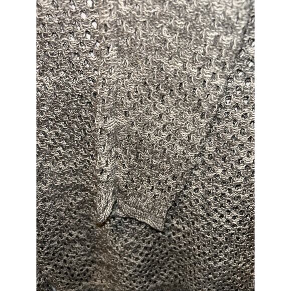 Roxy Fishnet Crochet Sweater Womens Medium Heathered Gray Grunge Coastal Beach - Picture 14 of 15